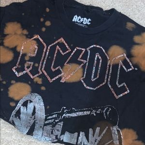 Vintage Cropped and Distressed ACDC shirt